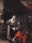 MIERIS, Frans van, the Elder Tavern scene Sweden oil painting artist